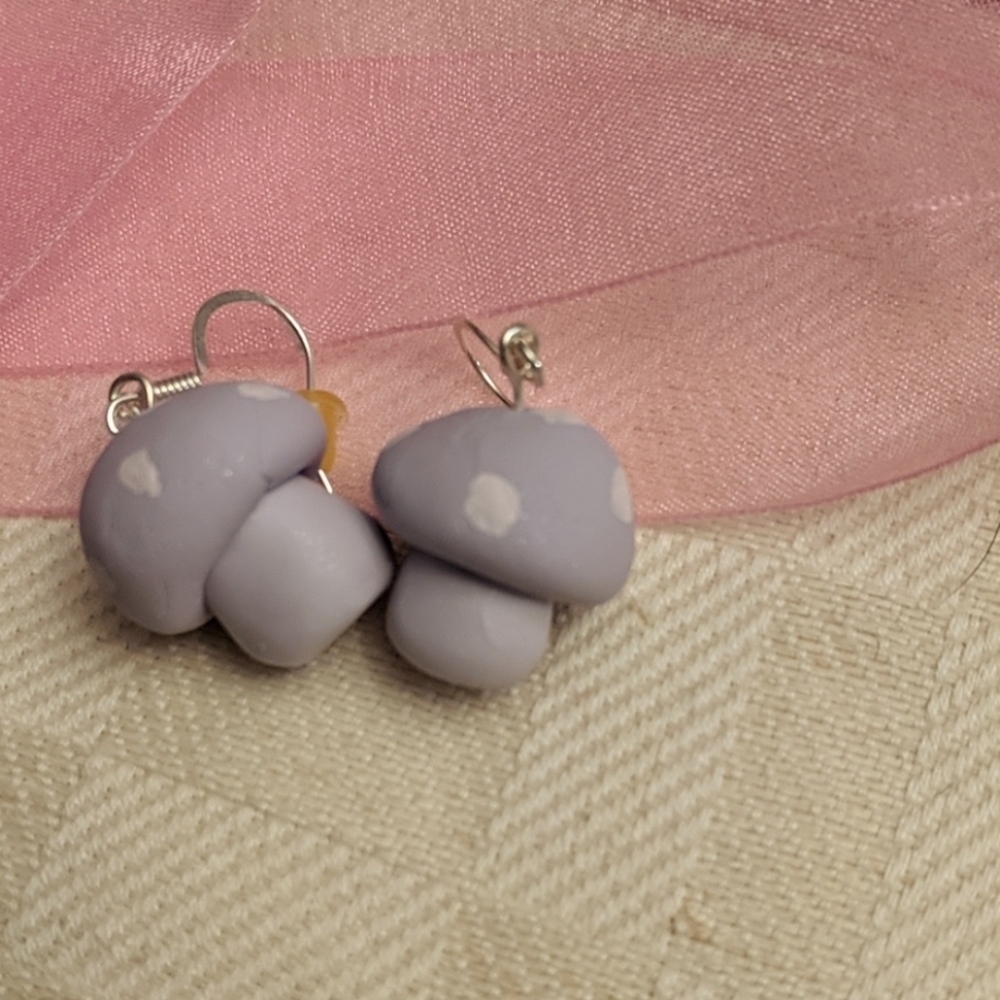 Hand Crafted Mushroom Earrings